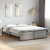Estructura cama madera ingeniería metal gris Sonoma 150x200 cm
