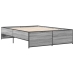 Estructura cama madera ingeniería metal gris Sonoma 140x190 cm