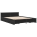Cama con cajones madera de ingeniería negro 120x200 cm