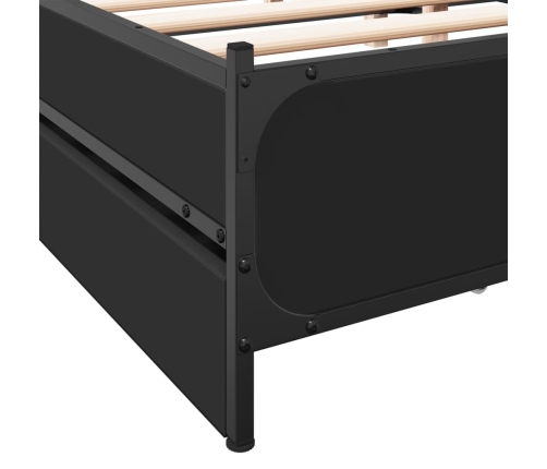 Cama con cajones madera de ingeniería negro 120x200 cm