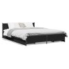 Cama con cajones madera de ingeniería negro 140x190 cm