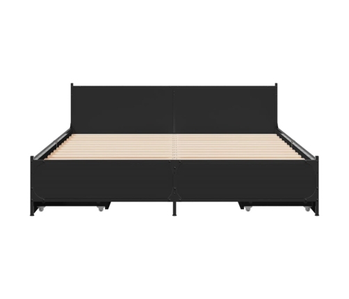 Cama con cajones madera de ingeniería negro 120x190 cm