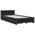 Cama con cajones madera de ingeniería negro 90x190 cm