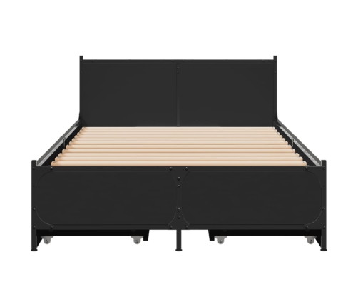 Cama con cajones madera de ingeniería negro 90x190 cm