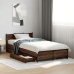 vidaXL Cama con cajones madera de ingeniería marrón roble 90x190 cm