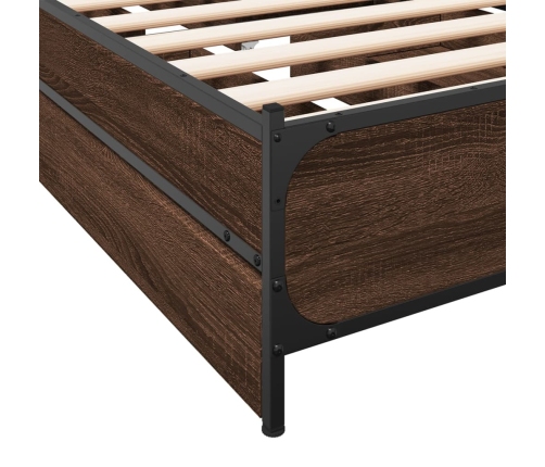 vidaXL Cama con cajones madera de ingeniería marrón roble 90x190 cm