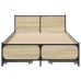 Cama con cajones madera ingeniería roble Sonoma 100x200 cm