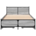 Cama con cajones madera ingeniería gris Sonoma 100x200 cm