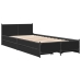 Cama con cajones madera de ingeniería negra 90x200 cm