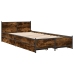 Cama con cajones madera de ingeniería roble ahumado 75x190 cm