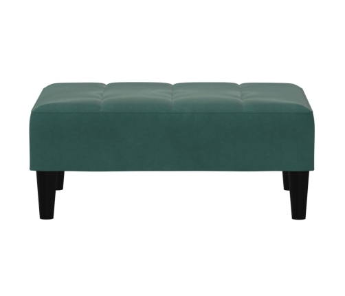 vidaXL Reposapiés de terciopelo verde oscuro 77x55x31 cm