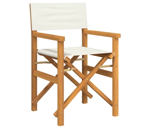 Silla de director plegable madera maciza de teca crema