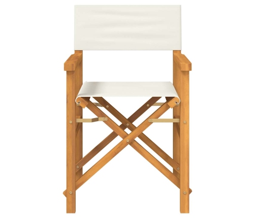 Silla de director plegable madera maciza de teca crema