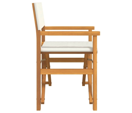 Silla de director plegable madera maciza de teca crema