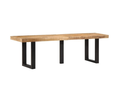 Banco de madera maciza de mango rugosa y acero 160 cm