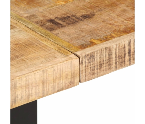 Banco de madera maciza de mango rugosa y acero 160 cm