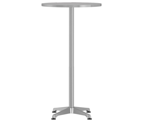 vidaXL Mesa bar exterior altura ajustable aluminio Ø59,5x70/109,5 cm