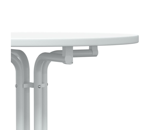 Mesa alta de comedor madera ingeniería y acero blanco Ø60x110cm