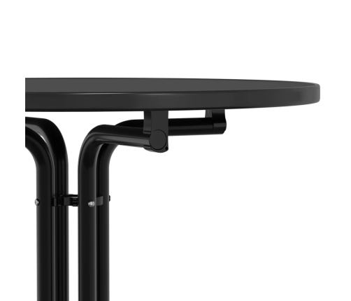 vidaXL Mesa alta de comedor madera ingeniería y acero negro Ø60x110 cm