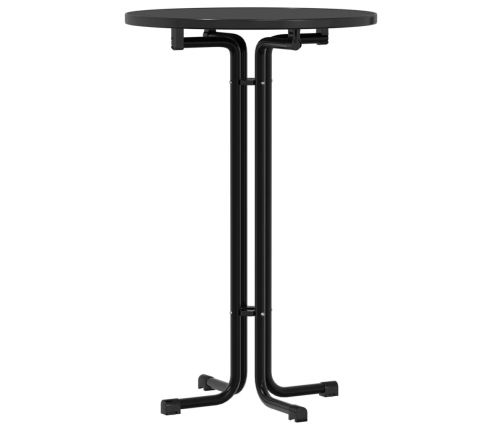 vidaXL Mesa alta de comedor madera ingeniería y acero negro Ø70x110 cm