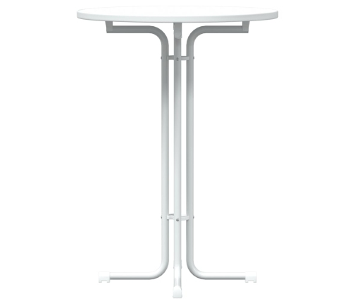 Mesa alta de comedor madera ingeniería y acero blanco Ø80x110cm