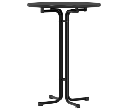 Mesa alta de comedor madera ingeniería y acero negro Ø80x110 cm