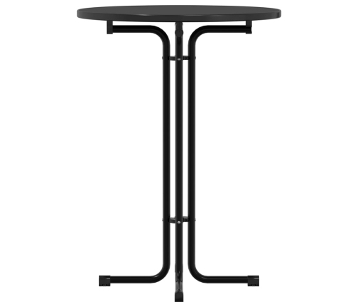 Mesa alta de comedor madera ingeniería y acero negro Ø80x110 cm