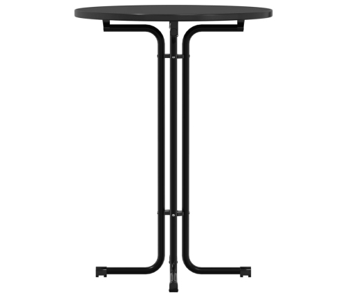 Mesa alta de comedor madera ingeniería y acero negro Ø80x110 cm