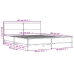Estructura cama madera ingeniería metal gris Sonoma 140x200 cm