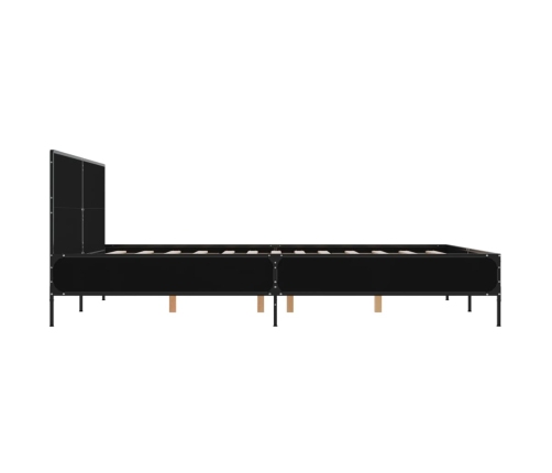 vidaXL Estructura de cama madera de ingeniería y metal negro 150x200cm