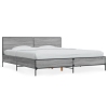 Estructura cama madera ingeniería metal gris Sonoma 200x200 cm