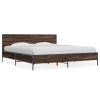 vidaXL Estructura cama madera ingeniería metal marrón roble 200x200 cm