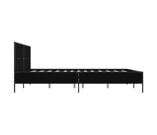 Estructura de cama madera de ingeniería y metal negro 135x190cm