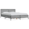 Estructura cama madera ingeniería metal gris Sonoma 140x190 cm