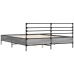 Estructura cama madera ingeniería metal gris Sonoma 150x200 cm