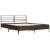 Estructura cama madera ingeniería metal roble ahumado 160x200cm