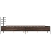 Estructura cama madera ingeniería metal roble ahumado 160x200cm