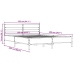 Estructura cama madera ingeniería metal roble ahumado 160x200cm