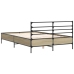 Estructura cama madera ingeniería metal roble Sonoma 120x190 cm