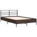 Estructura cama madera ingeniería metal marrón roble 120x190 cm