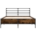 Estructura cama madera ingeniería metal roble ahumado 135x190cm