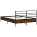 Estructura cama madera ingeniería metal roble ahumado 135x190cm