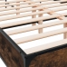 Estructura cama madera ingeniería metal roble ahumado 135x190cm