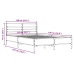 Estructura cama madera ingeniería metal roble ahumado 135x190cm