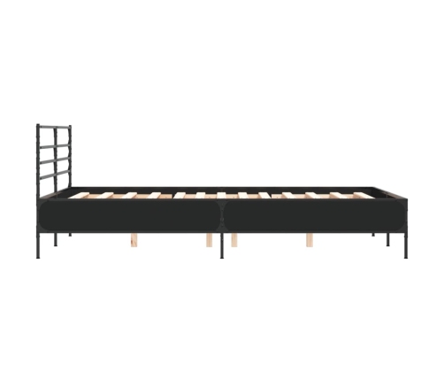 vidaXL Estructura de cama madera de ingeniería y metal negro 140x190cm