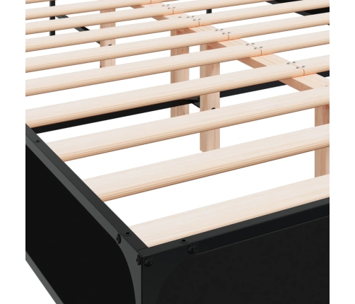 vidaXL Estructura de cama madera de ingeniería y metal negro 140x190cm