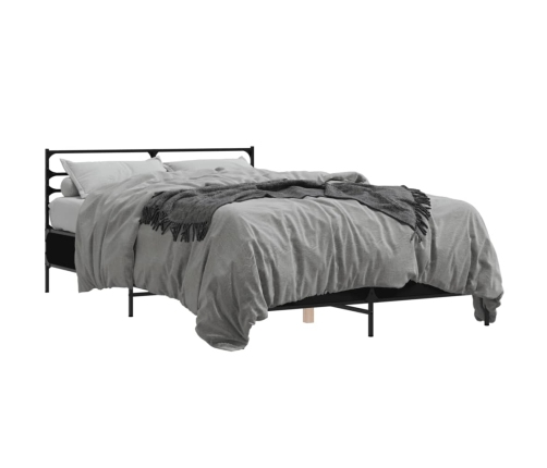 vidaXL Estructura de cama madera de ingeniería y metal negro 140x190cm