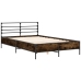 Estructura cama madera ingeniería metal roble ahumado 140x190cm