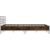 Estructura cama madera ingeniería metal marrón roble 140x190 cm