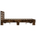 Estructura cama madera ingeniería metal roble ahumado 140x200cm